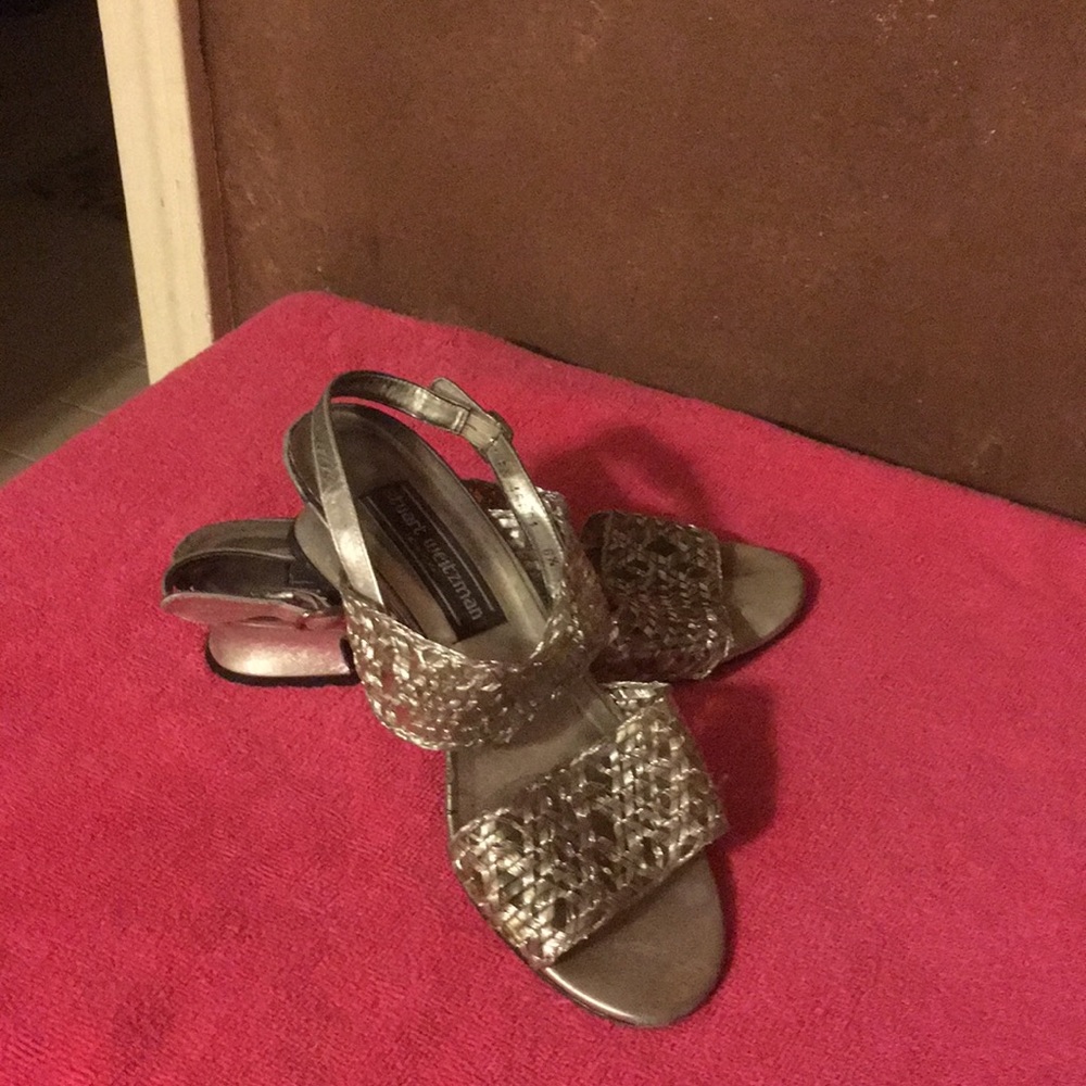 Silver slip on sandals
